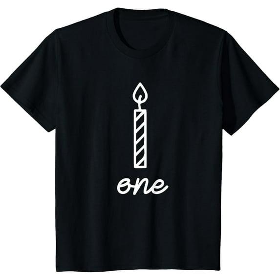 Kids 1 Year Old Candle 1st First Birthday Boys Girls Happy B-Day T-Shirt