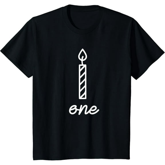 Kids 1 Year Old Candle 1st First Birthday Boys Girls Happy B-Day T-Shirt