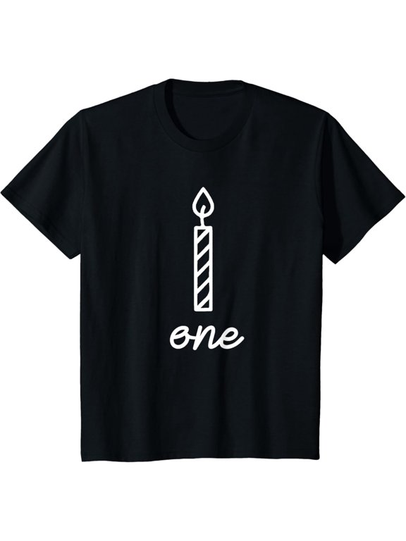 Kids 1 Year Old Candle 1st First Birthday Boys Girls Happy B-Day T-Shirt