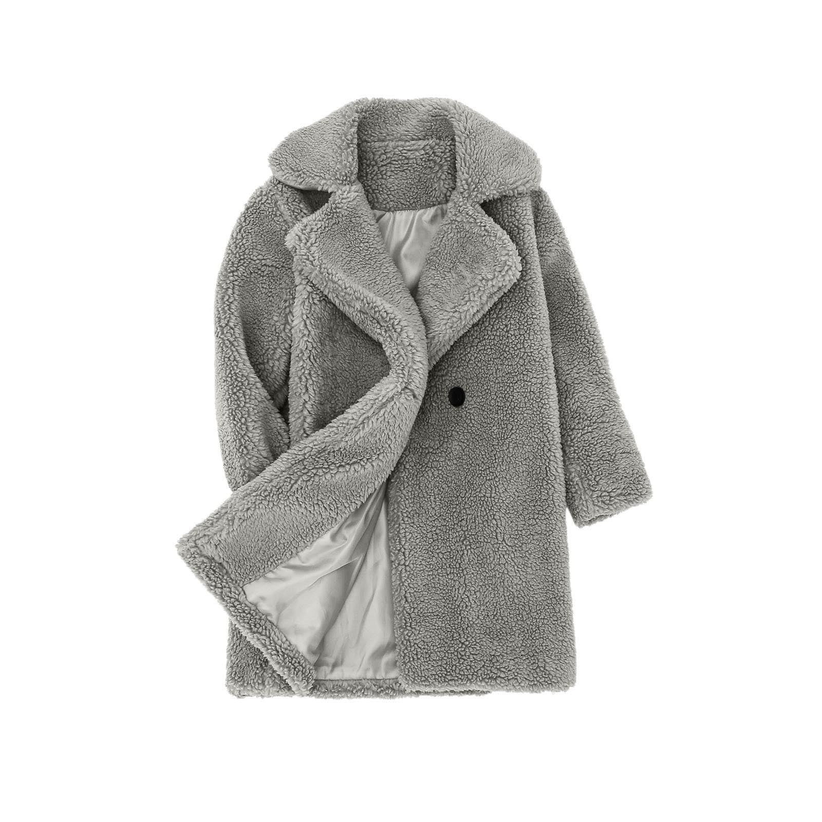 Kid's Long Sleeves Full Zip Faux Fur Camo Jacket