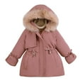 thumbnail image 1 of Kids' $10 Under Baby Girls Hooded Cotton Coat with Thick Lining Winter Light Jacket for Kid Single Breasted Trench Coat Dress Outerwear Save Big, 1 of 8