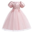 thumbnail image 1 of Kids' $10 Under Flower Girl Dress Short Sleeves Lace Dress Girls Lace Party Dresses Wedding Dress Save Big, 1 of 5
