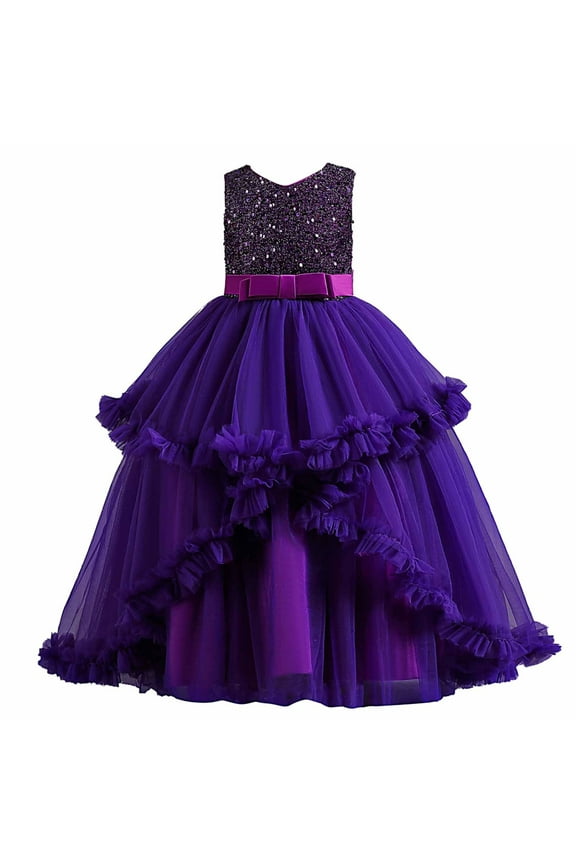 Kids' $10 Under Girl Sleeveless Embroidery Princess Pageant Dresses Kids Prom Ball Gown Save Big