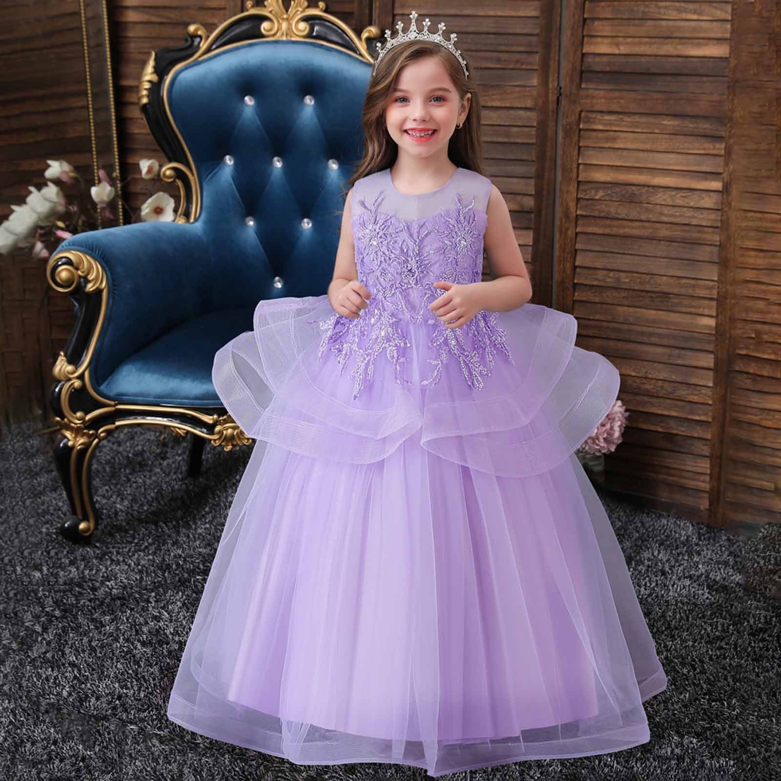 Kids' $10 Under Girls Dress Embroidered Dress Lace Up Mesh Pleated Dresses Gauze Dress Princess Dress Save Big