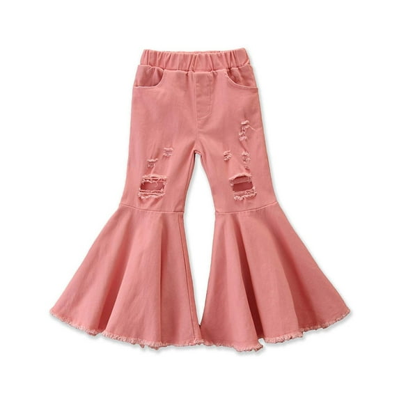Kids' $10 Under Girls Hippie 70s Bell Bottom High Waist Flared Pants Casual All-match Flared Pants Trousers Save Big