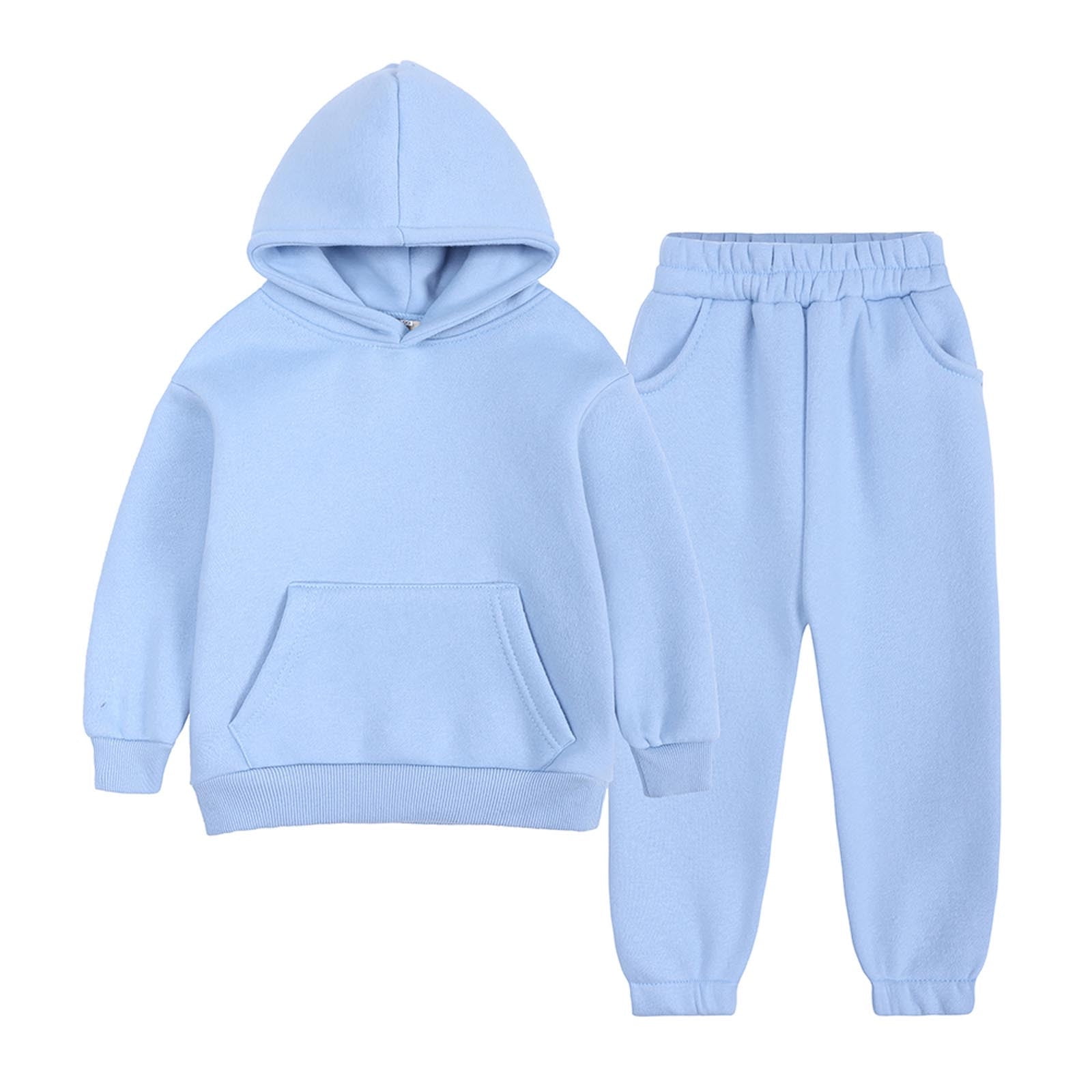 Kids 10 Under Kids 2023 Fall Hoodies Sets Girls Boys Sweatshirts and Sweatpants Casual Outfits Sweatsuit with Pockets Save Big Walmart