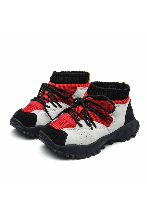 Kids' $10 Under Little Boys Leather Sneaker Kids Soft Ankle Boots Sport Shoes Lightweight Fashion Casual Shoes For Boys Save Big