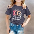 thumbnail image 1 of Kids 100 Days Of School Shirt Short Sleeved Round Neck Season Printed Back To School Students T-Shirt for Toddler Boys 10-11 Years, 1 of 4