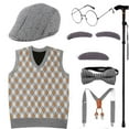 thumbnail image 1 of Kids 100 Days of School Costume Set Kids Gentleman Costume Pretend to be Grandpa Costume for Boys, 1 of 3