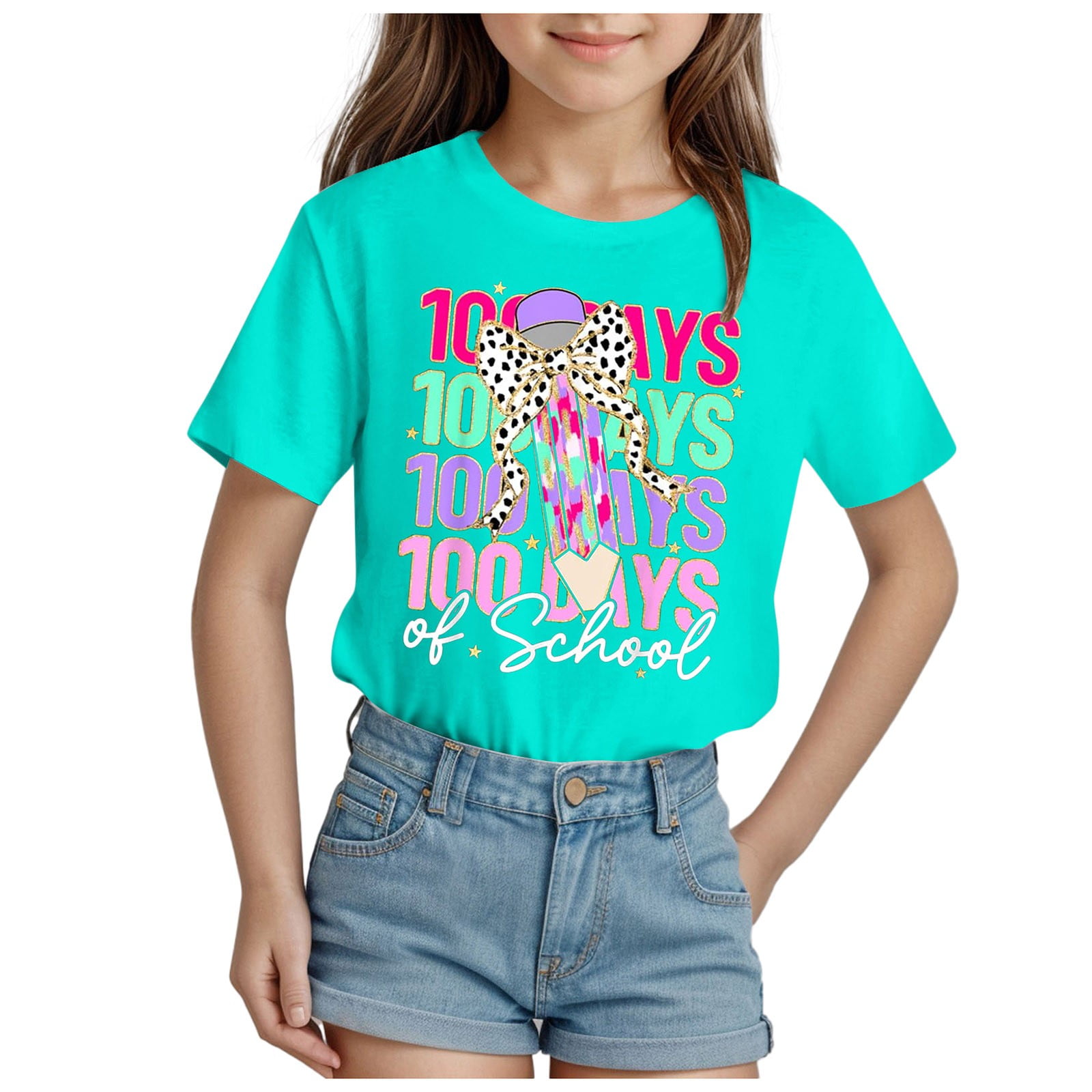 Kids 100 Days of School Shirt Toddler Boys Girls 100th Day of School T ...