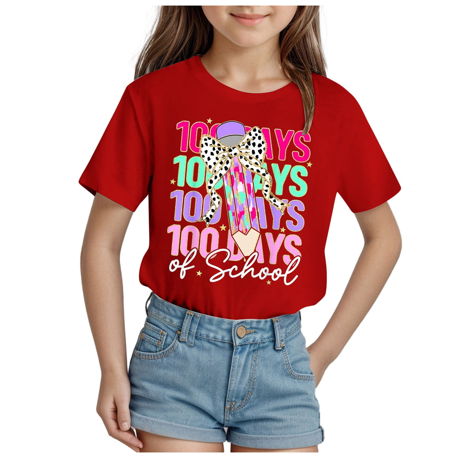 Kids 100 Days of School Shirt Toddler Boys Girls 100th Day of School T ...