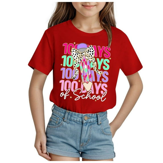 Kids 100 Days of School Shirt Toddler Boys Girls 100th Day of School T-Shirt Kindergarten Tee Student T Shirts Funny Print Pullover