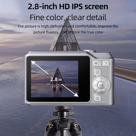 Kids 1080P Digital Camera 56MP Portable Digital Video Camera 2.8 Inch IPS Screen 8X Zoom Manual Focusing Built In Battery Flash For Teens Students Friends