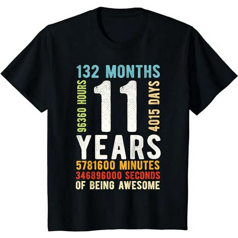11 Years Old 11th Birthday Vintage Retro T-Shirt 132 Months 11 Years Old 11th Birthday Vintage Retro T-Shirt 132 Months