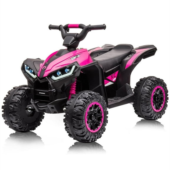 Kids 12V Kids Ride-On Electric ATV with 2 Seater,4 Wheeler Quad Car Toy Electric Vehicle with Music,LED Lights, High/Low Speed,2.1mph Max Speed,Battery Powered Wheels Car for Kids 3-8 Years Old