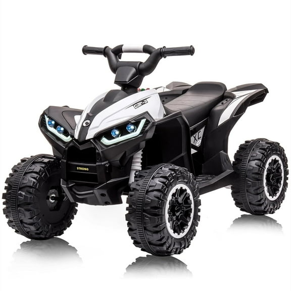 Sakiyr Kids 12V Kids Ride-On ATV with 2 Seater,4 Wheeler Quad Car Toy Electric Vehicle with Music,LED Lights, High/Low Speed,,Battery Powered Wheels Car for Kids 2-6 Years Old