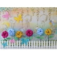 thumbnail image 1 of Kids 1st Birthday Party Backdrop Colorful Balloons Cute Bird Bear Plush Toys Newborn Portrait Photography Background, 1 of 5