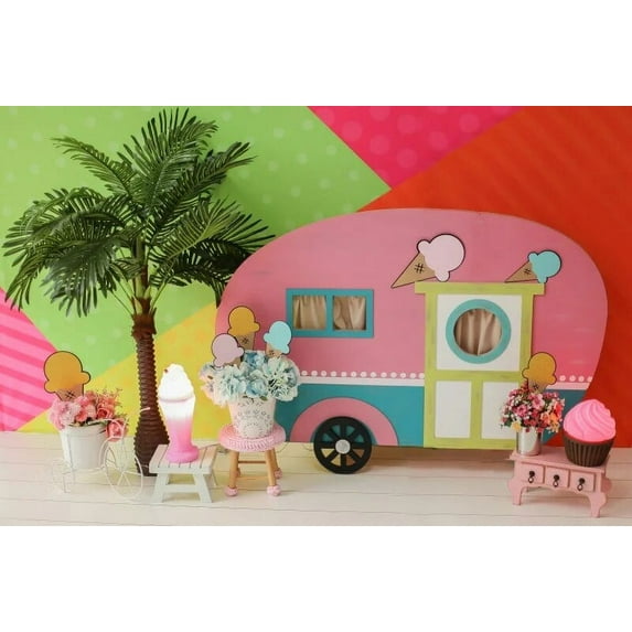 Kids 1st Birthday Party Backdrop Colorful Balloons Cute Bird Bear Plush Toys Newborn Portrait Photography Background