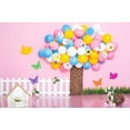 thumbnail image 1 of Kids 1st Birthday Party Backdrop Colorful Balloons Cute Bird Bear Plush Toys Newborn Portrait Photography Background, 1 of 5