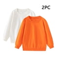 thumbnail image 1 of Kids 2 Pack Crew Neck Sweatshirts, Unisex Boys Girls Casual Long Sleeve Pullover Tops for Fall School Travel Fleece Sweatshirt No Hood, 10 Years, 1 of 6