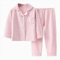 thumbnail image 1 of Girls 2-Piece Pajama Set,Sleeveless Ruffle Top with Wide Leg Pants, 1 of 4