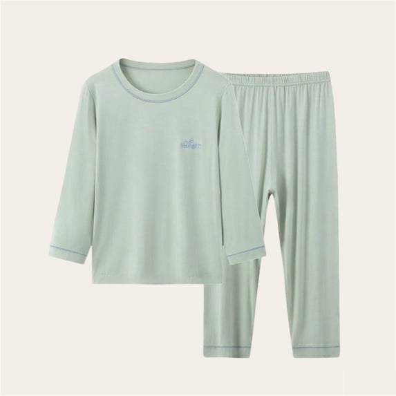Kids' 2 Piece Modal Cotton Pajama Set Long Sleeve T-shirt and Pants Sleepwear Loungewear Comfy Pajamas for Boys Girls Home Suit Set