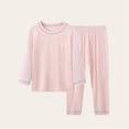 thumbnail image 1 of Kids' 2 Piece Modal Cotton Pajama Set Long Sleeve T-shirt and Pants Sleepwear Loungewear Comfy Pajamas for Boys Girls Home Suit Set, 1 of 3