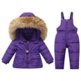 thumbnail image 1 of Kids 2 Piece Snowsuit - Unisex Winter Warm Down Jackets and Bib Pants Overalls for Boys Girls Outdoor Snowboarding Snow Suit, 1 of 4