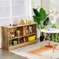 thumbnail image 1 of Kids 2-Shelf Bookcase 5-Cube Wood Toy Storage Cabinet Organizer-Natural, 1 of 5