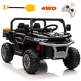 thumbnail image 1 of Kids 24V Ride on Toys Truck with Remote Control, 2 Seater Powered Four-Wheeler UTV Vehicle, 4x200W Outdoor Toys Car w/ Electric Dump Bed, Shovel, Bluetooth/Music, Black, 1 of 8