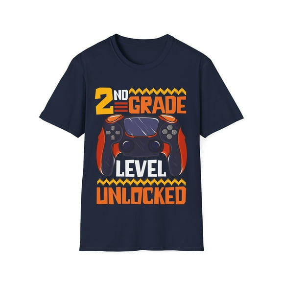 Kids 2nd Grade Level Unlocked First Day Of School Video Game Unisex T-Shirt