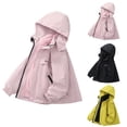thumbnail image 1 of Kids 3 in 1 Winter Jacket Boys Girls Fleece Lined Hooded Coat Windproof Warm Outerwear Detachable Inner Layer Snow Jacket for Children 3-15 Years Yellow, 1 of 5