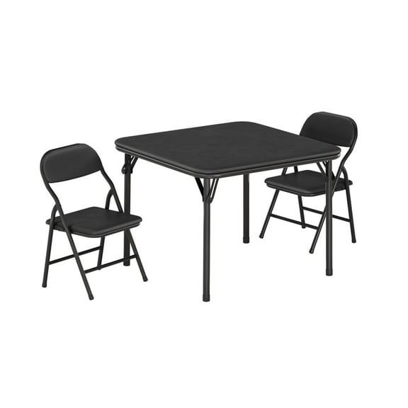 Kids 3-Piece Folding Table and Chairs Set for Daycare and Classrooms,Children's Activity Table and Chairs Set,Boys Girls Folding Card Table and Chairs Set for Dining Room,Daycare,Classrooms