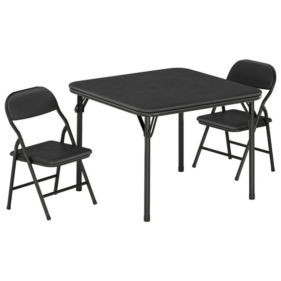 Kids 3-Piece Folding Table and Chairs Set, Toddlers Children's Activity Table and Chairs Set for Daycare, Classroom, Playroom, and Parties, Children's Activity Table Chairs