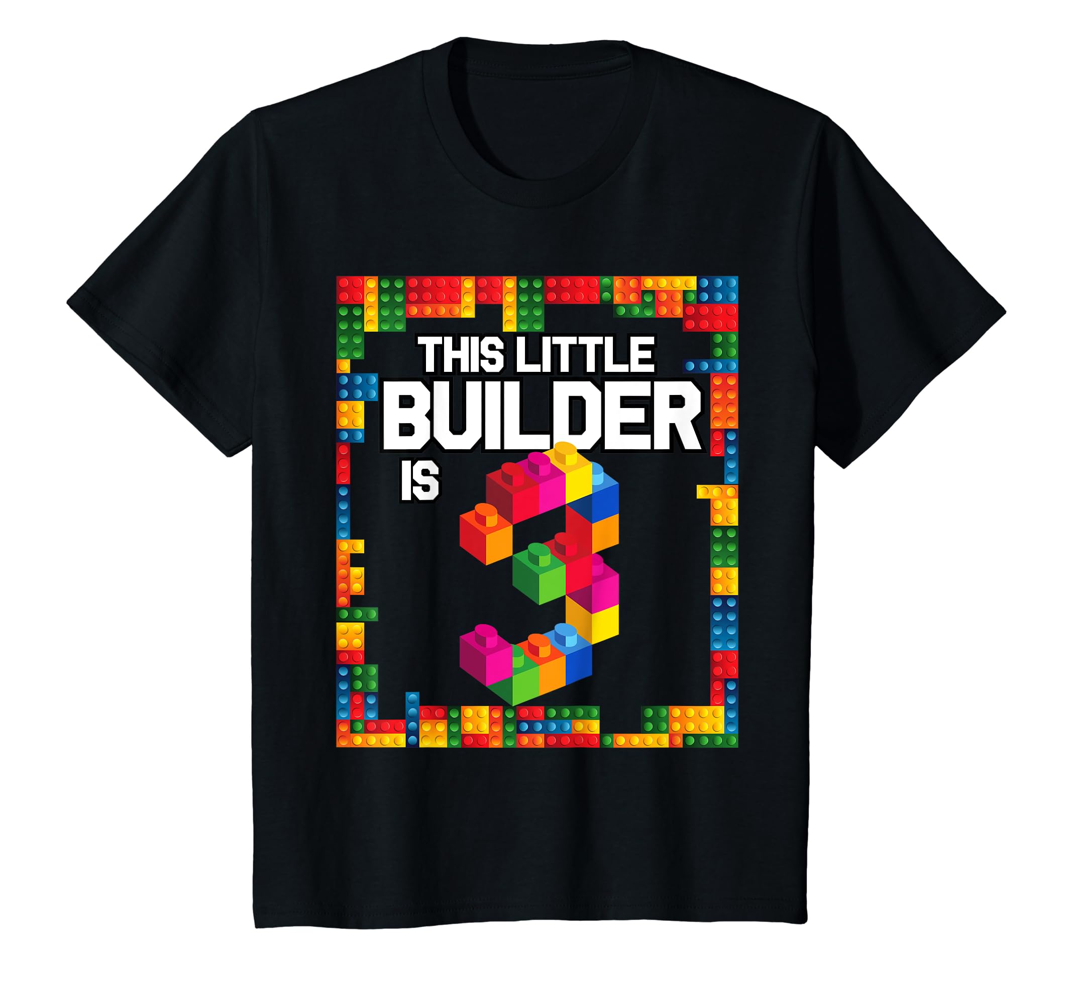 Kids 3 Year Old Building Blocks Birthday T Shirt Brick 3rd Gift TShirt