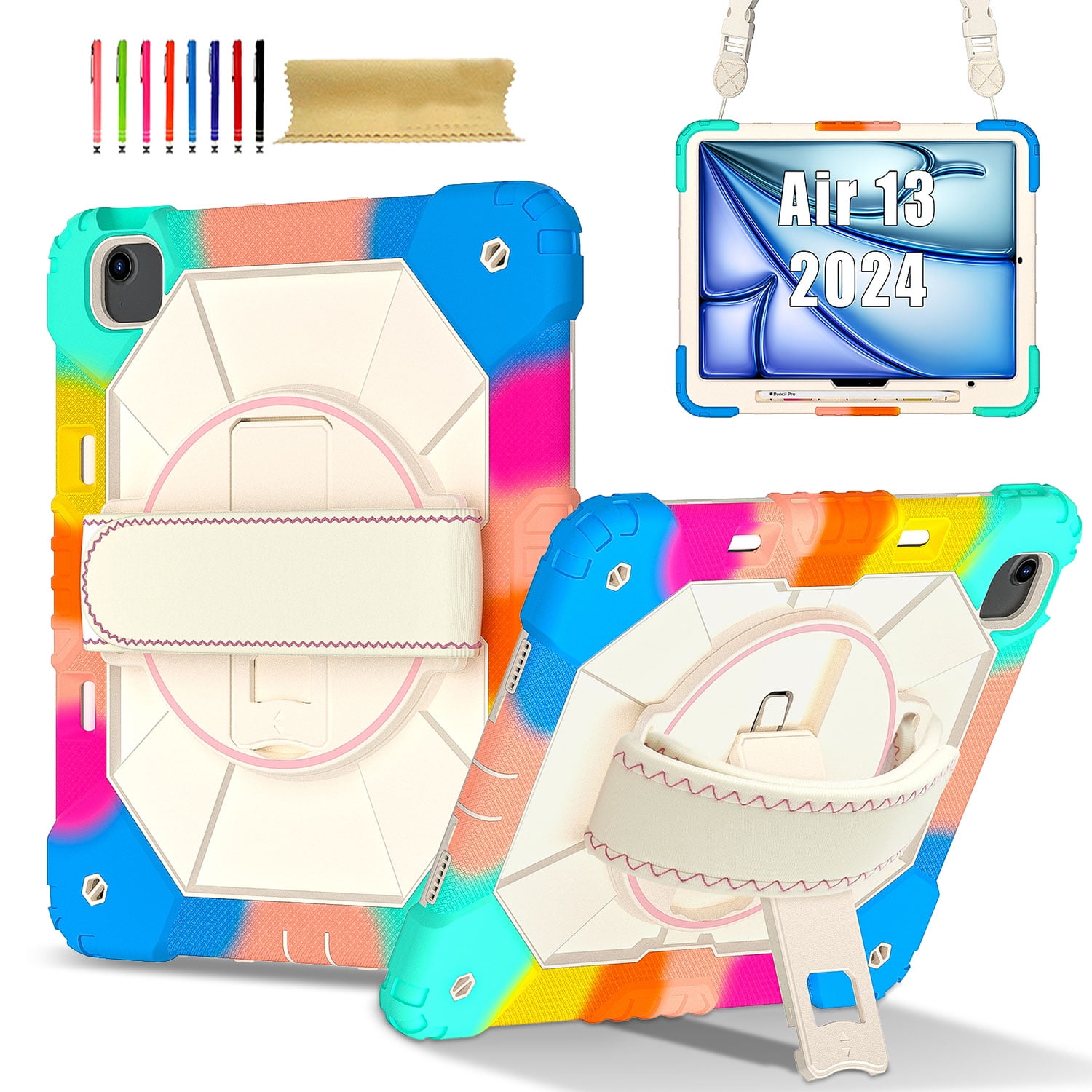 Kids 3layer Case for iPad Air 6th Generation 13" 2024 M2, with Pencil