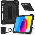 thumbnail image 1 of Kids 3-layer Design Case for iPad 10th Gen 10.9" 2022, with Pencil Holder 360 Rotating Kickstand Hand-strap/ Shoulder Strap Heavy Duty Protective Tablet Cover for iPad 10th Gen,N-black, 1 of 9