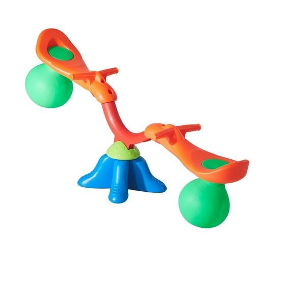 Kids 360 Degree Rotating Seesaw Teeter Totter with Handles 55 lbs Load Capacity per Seat Outdoor Playground Equipment for Children Aged 3 Plus Multi Colored