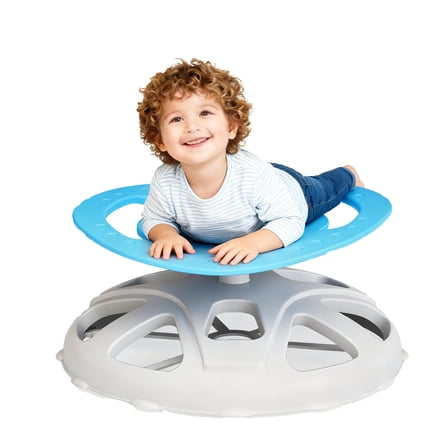 Garvee Kids 360° Swivel Sensory Chair with Autism & ADHD, Spinning Seat with Safety Handles, Non-Slip Base, Balance and Body Coordination Trainer, Blue