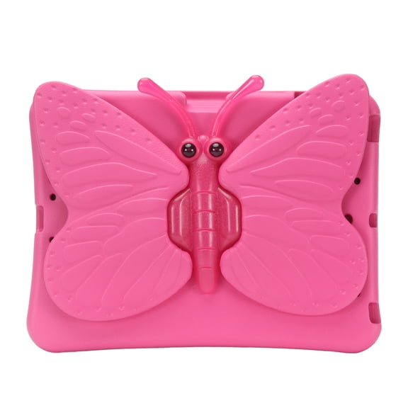 Kids 3D Butterfly Case for iPad 9th 8th 7th Genertion 10.2 inch,360° Rotating Foldable Wing Stand EVA Case Shockproof Cover for iPad Air 3rd Generation 2019/iPad Pro 10.5" 2017,Rose