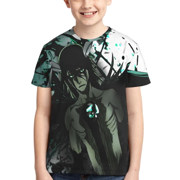 Kids 3D Graphic Bleach T-Shirts, Novelty Shirts Crewneck Short Sleeve Tees for Youth Boys Girls