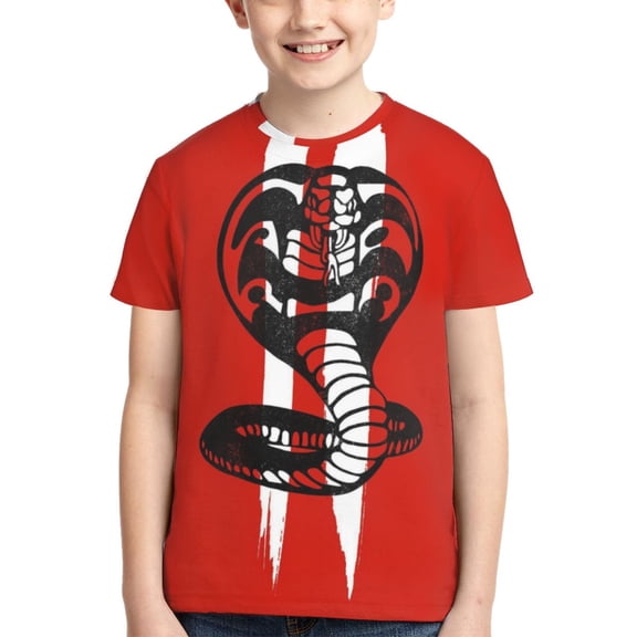 Kids 3D Graphic Cobra Kai T-Shirts, Novelty Shirts Crewneck Short Sleeve Tees for Youth Boys Girls