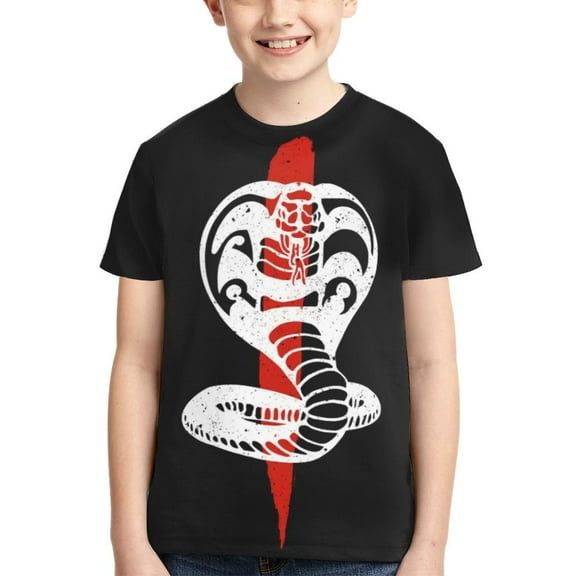 Kids 3D Graphic Cobra Kai T-Shirts, Novelty Shirts Crewneck Short Sleeve Tees for Youth Boys Girls