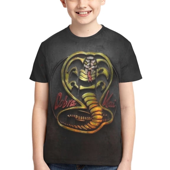 Kids 3D Graphic Cobra Kai T-Shirts, Novelty Shirts Crewneck Short Sleeve Tees for Youth Boys Girls