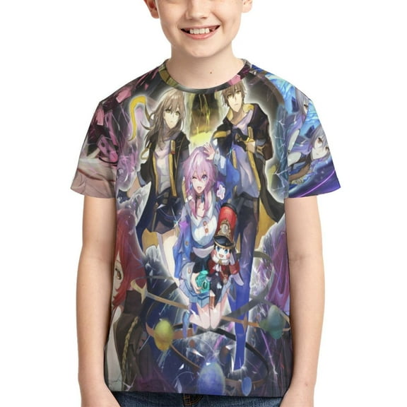 Kids 3D Graphic Dan Heng Honkai Star Rail T-Shirts, Novelty Shirts Crewneck Short Sleeve Tees for Youth Boys Girls