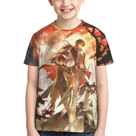 Kids 3D Graphic Dan Heng Honkai Star Rail T-Shirts, Novelty Shirts Crewneck Short Sleeve Tees for Youth Boys Girls