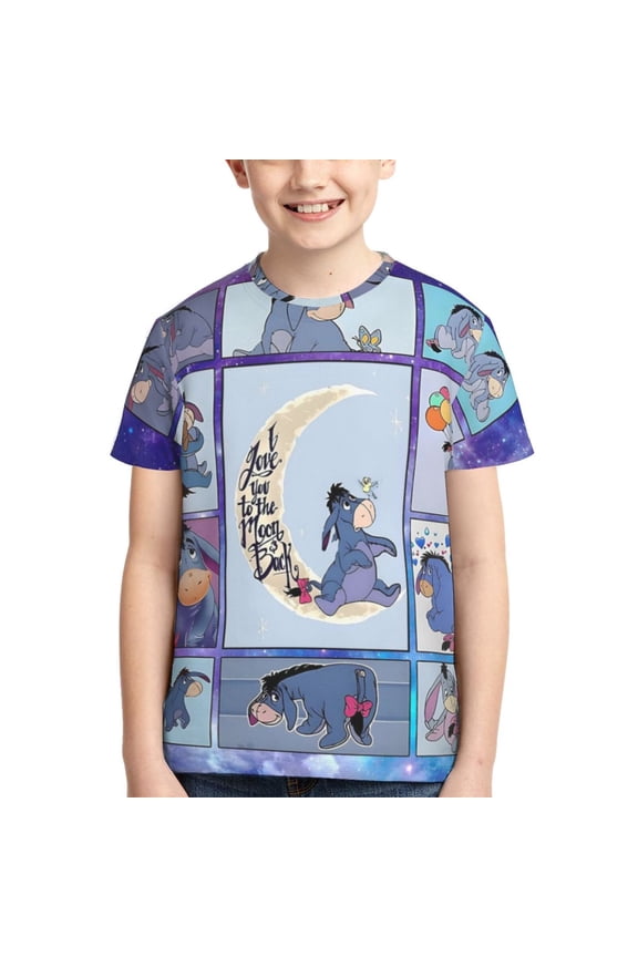 Kids 3D Graphic Ee-Yore T-Shirts, Novelty Shirts Crewneck Short Sleeve Tees for Youth Boys Girls