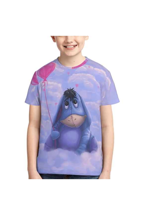 Kids 3D Graphic Ee-Yore T-Shirts, Novelty Shirts Crewneck Short Sleeve Tees for Youth Boys Girls