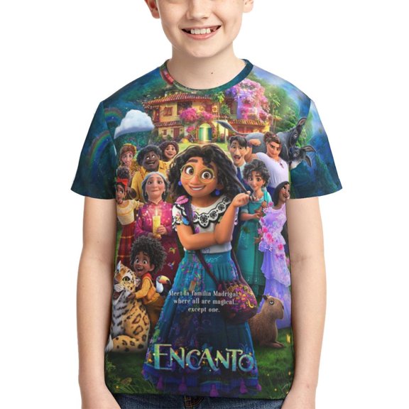 Kids 3D Graphic Encan-t T-Shirts, Novelty Shirts Crewneck Short Sleeve Tees for Youth Boys Girls