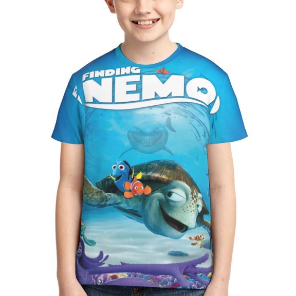 Kids 3D Graphic Finding Ne-m T-Shirts, Novelty Shirts Crewneck Short Sleeve Tees for Youth Boys Girls